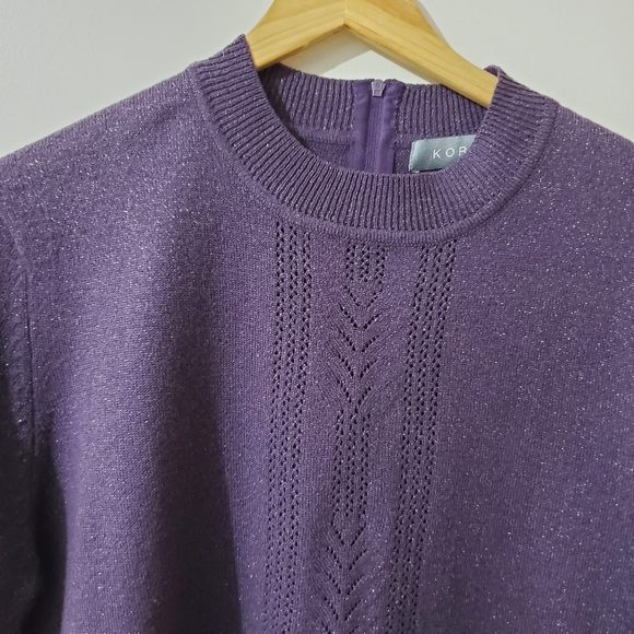 KORET Short Sleeve Knit Top Purple Size M - Picture 2 of 6
